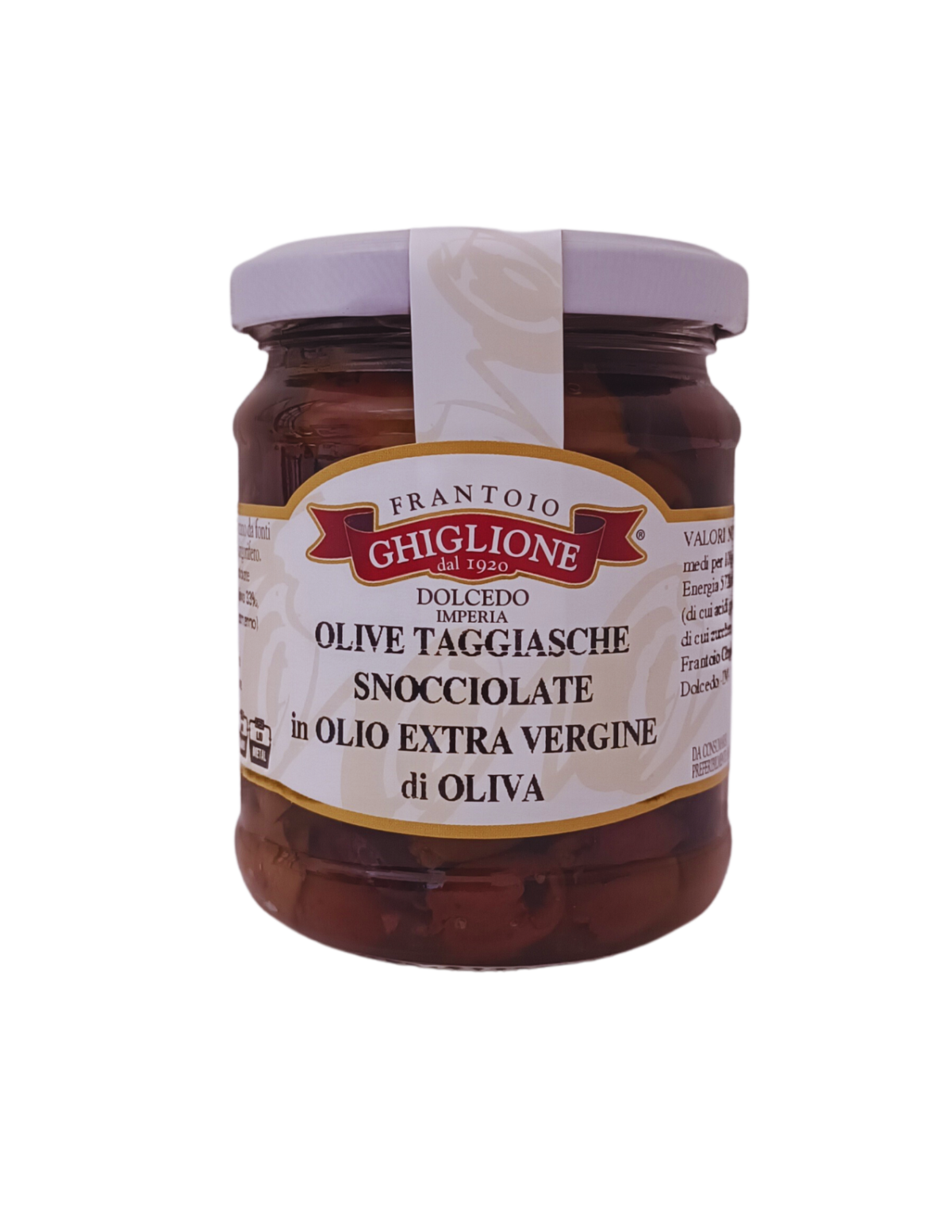 STONED TAGGIASCA OLIVES IN EXTRA VIRGIN OLIVE OIL 180 GR - Frantoio ...